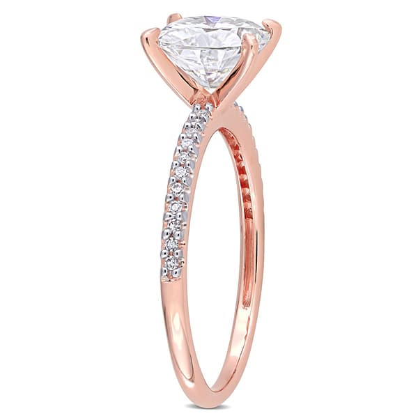 Diamond Classics&#8482; 14kt. Rose Gold Cushion Moissanite Ring