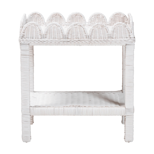 bali & pari Sumana Handwoven Natural Rattan 2-Tier Side Table