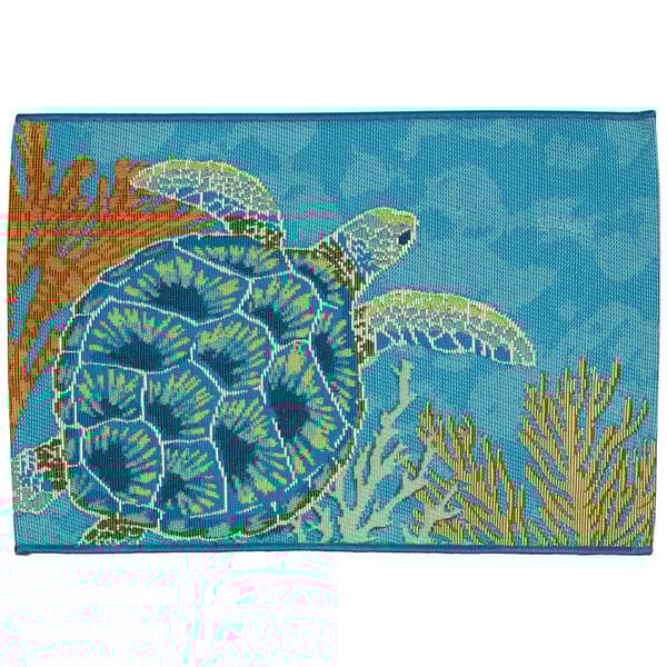 Liora Manne Sea Turtle Garden Rectangular Accent Rug - image 