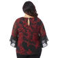 Plus Size Kasper 3/4 Ruffle Sleeve Textured Leaf Blouse - image 3