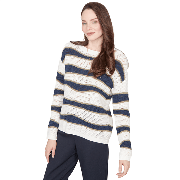 Petites Skye’s the Limit Fresh Start Wavy Stripe Sweater