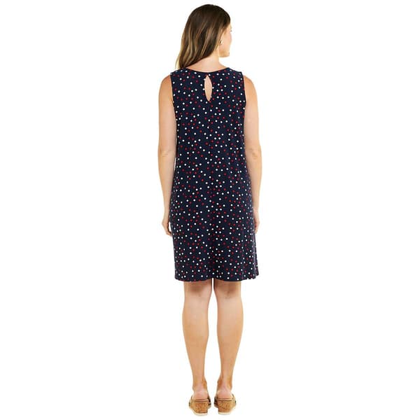Womens Harlow & Rose Sleeveless Americana Polka Dots Dress