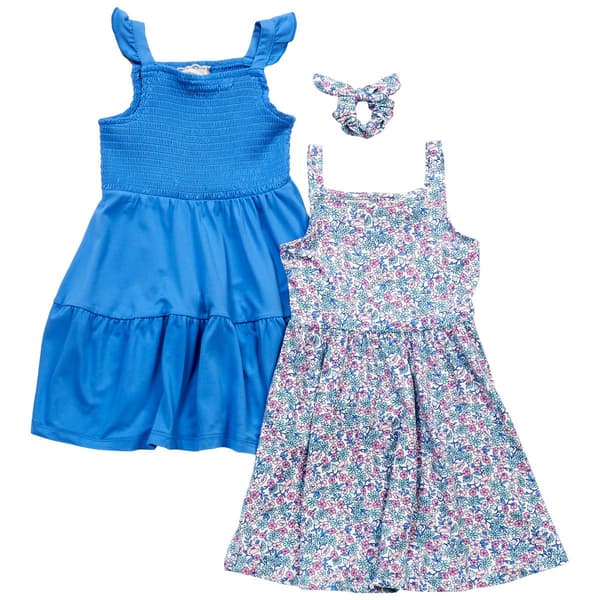 Girls &#40;4-6x&#41; BTween&#174; 2pk. Ditsy & Solid Smock Tank Yummy Dresses