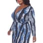 Plus Size White Mark Blue Snake Wrap Dress - image 3