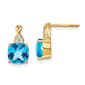 Gemstone Classics(tm) 14kt. Yellow Gold Topaz Diamond Stud Earrings - image 1