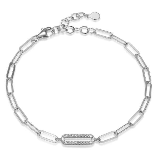 Forever Facets Sterling Silver Paperclip Bracelet