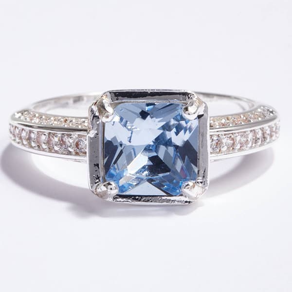 Ashley Cooper(tm) Silver-Tone Sapphire Pave Ring - image 