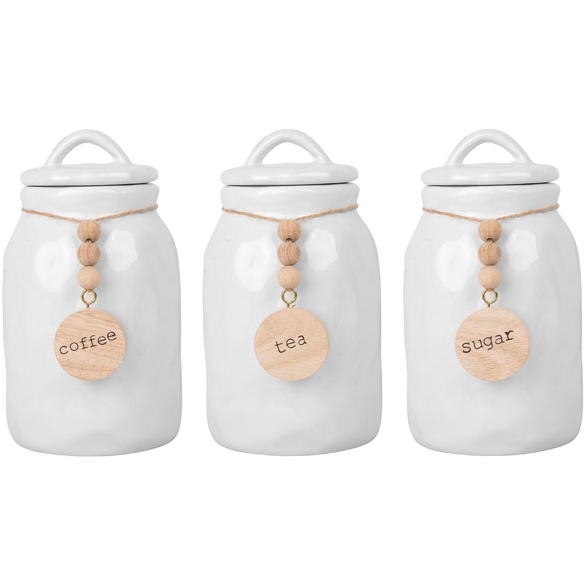 Home Essentials 43oz. Organic Round Canisters - Set of 3