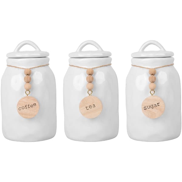 Home Essentials 43oz. Organic Round Canisters - Set of 3 - image 