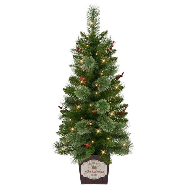 Puleo International 2pc. Cashmere Pre-Lit Potted Christmas Trees
