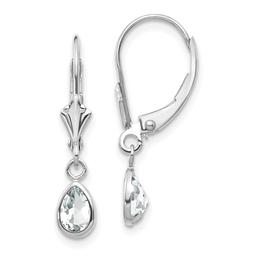 Gemstone Classics(tm) 14kt. Pear White Topaz Dangle Earrings