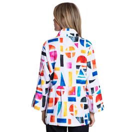 Plus Size Ali Miles 3/4 Bell Sleeve Geo Wire Collar Jacket