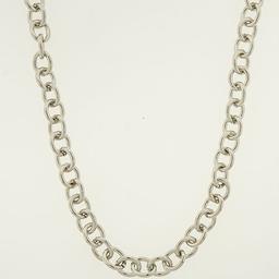 Wearable Art Rhodium Oval Link Necklace