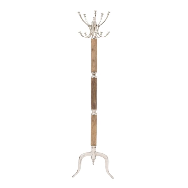 9th & Pike&#40;R&#41; Silver Mango Wood Traditional Coat Rack
