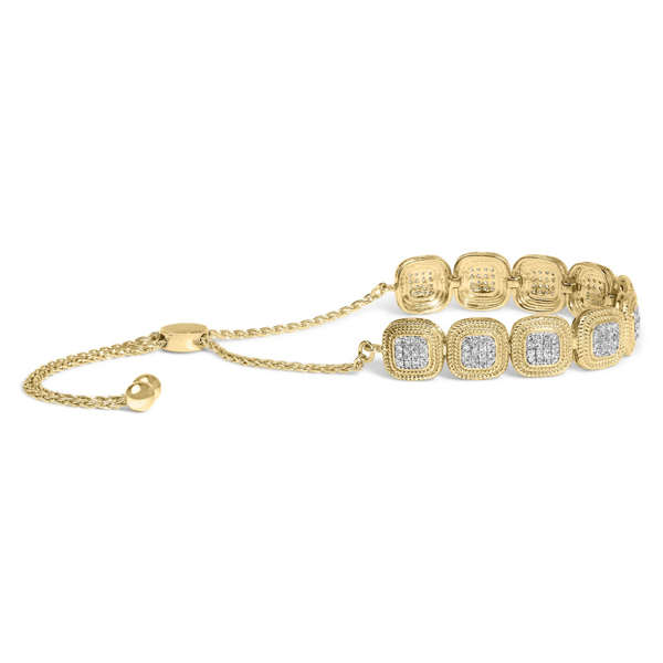 Haus of Brilliance 5/8ctw. Diamond Cushion Frame Bolo Bracelet