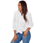 Petite Ruby Rd. Hothouse Florals Tie Front Eyelet Blouse - image 3