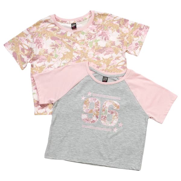 Girls (7-16) Star Ride(R) 2pk. Raglan Varsity Tee & Leaf Camo Tees - image 