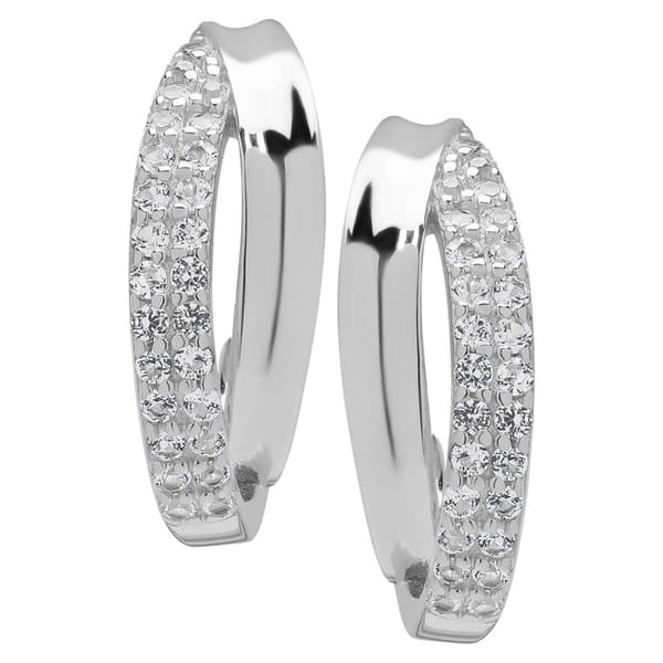 Gianni Argento Sterling Silver Double Row Half Hoop Earrings