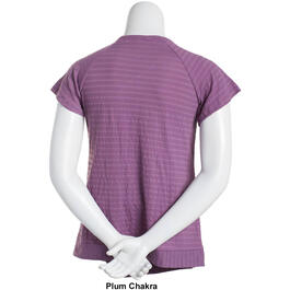 Womens New York Laundry Short Sleeve  Asymmetrical Hem V-neck Tee