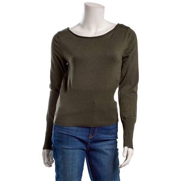 Juniors Madden Girl Boat Neck High Rib Pullover Sweater - image 