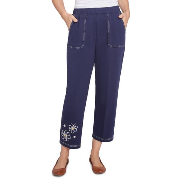 Womens Alfred Dunner Block Island Daisies Ankle Pants
