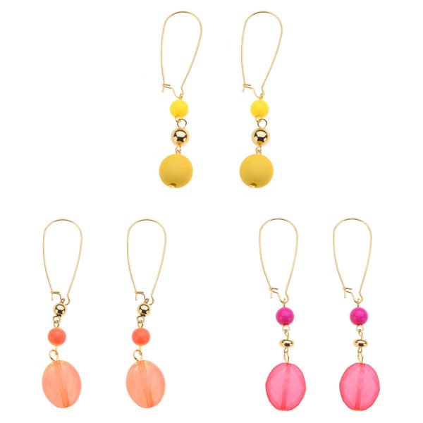 Ashley Cooper(tm) Tri-Tone Beaded Wire Trio Earring Set - image 