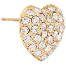 Athra 14kt. Gold over Brass Crystal Puffy Heart Stud Earrings