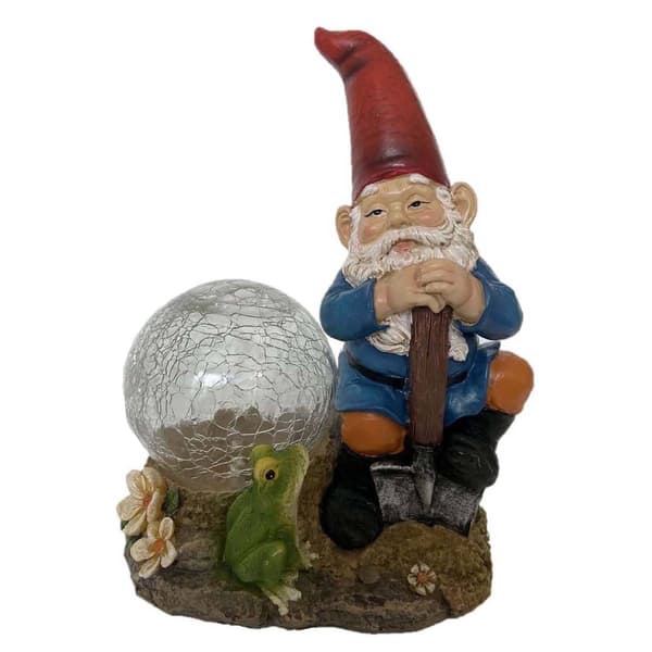 Santa's Workshop 9in. Solar Garden Gnome - image 