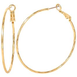 Jessica Simpson 48.2mm Imitation Yellow Gold Omega Hoop Earrings