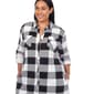 Plus Size White Mark Long Sleeve Roll Cuff Plaid Shirt Dress - image 5