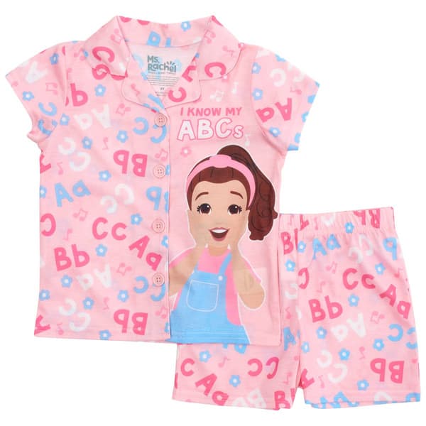 Toddler Girl Ms. Rachel&#8482; Short Sleeve ABC Coat Pajama Set