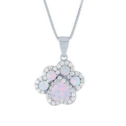 Gemstone Classics(tm) Sterling Silver Simulated Opal Dog Pendant