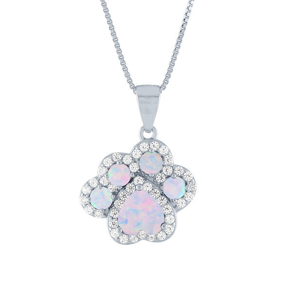 Gemstone Classics&#40;tm&#41; Sterling Silver Simulated Opal Dog Pendant - image 
