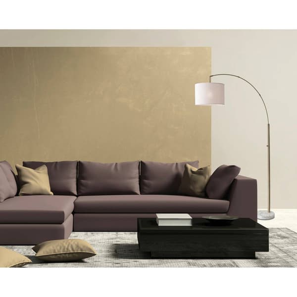 Adesso Bowery Antique Brass Arc Floor Lamp