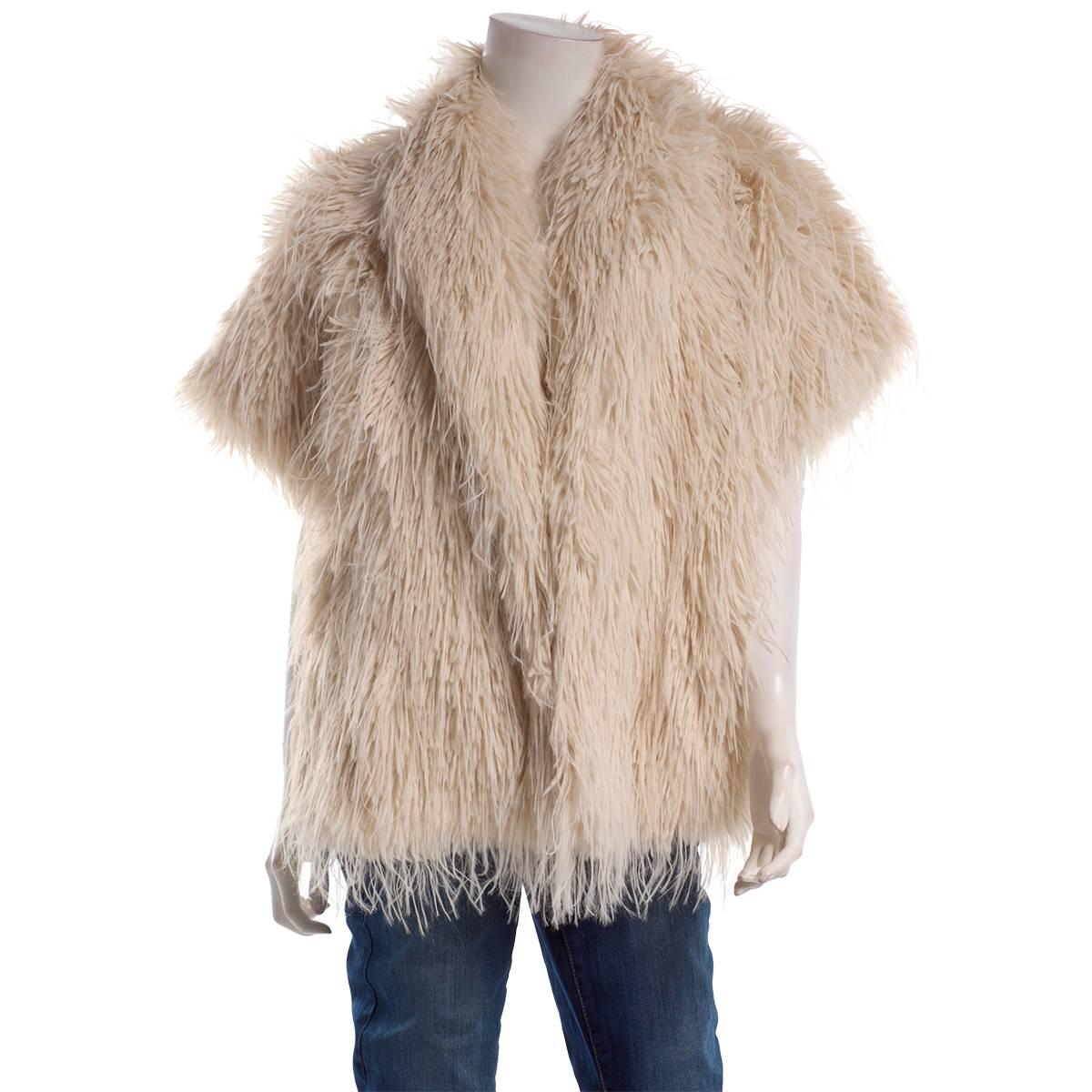 Womens Modena Long Hair Faux Fur Topper