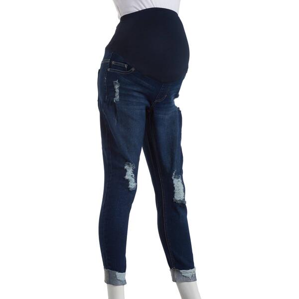 Womens Harper Grey Over The Belly Cuff Maternity Jeans - image 