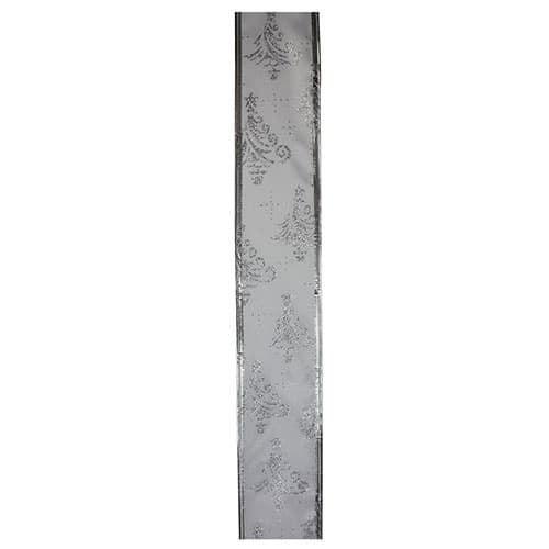 Northlight Seasonal 12pk. Silver Glitter Trees Wired Ribbon