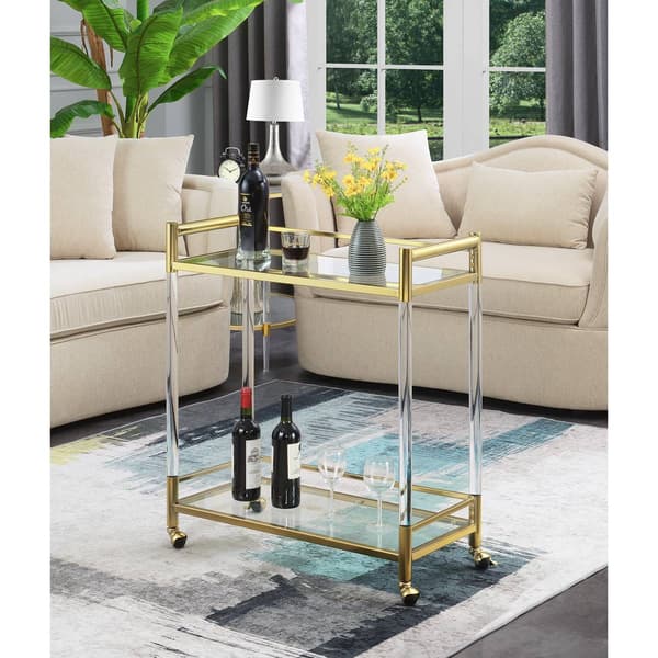 Convenience Concepts Royal Crest 2-Tier Glass Bar Cart