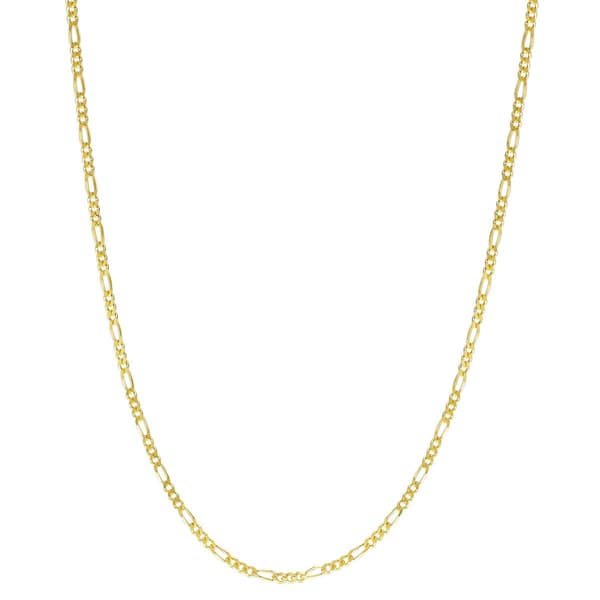 Gianni Argento 18in. Gold over Sterling Figaro Chain Necklace - image 