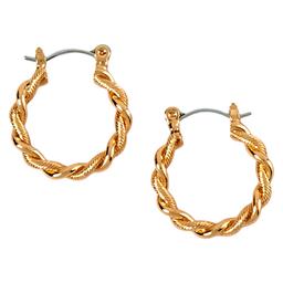 Design Collection Gold Rope Twist Hoop Earrings