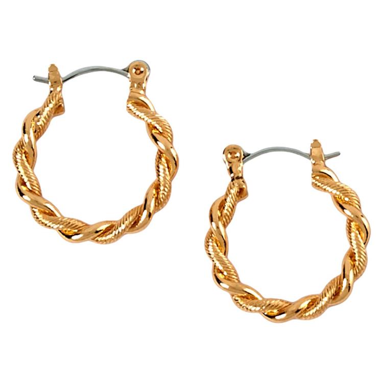 Design Collection Gold Rope Twist Hoop Earrings