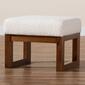 Baxton Studio Yashiya Off-White Boucle Wood Ottoman Footstool - image 6