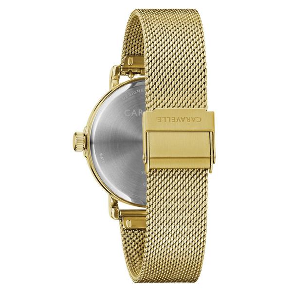 Womens Caravelle Crystal Accent Gold Tone Watch - 44L226