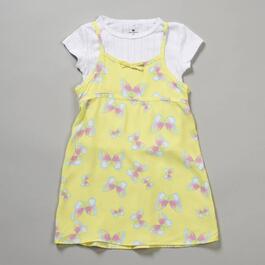Girls &#40;4-6x&#41; One Step Up 2pc. Challis Tee & Butterfly Dress