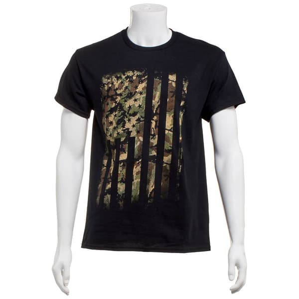 Mens Home of the Brave Camo Warrior Graphic Tee - image 