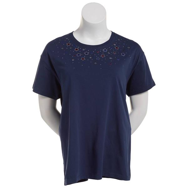 Plus Size Top Stitch by Morning Sun Americana Stars Tee