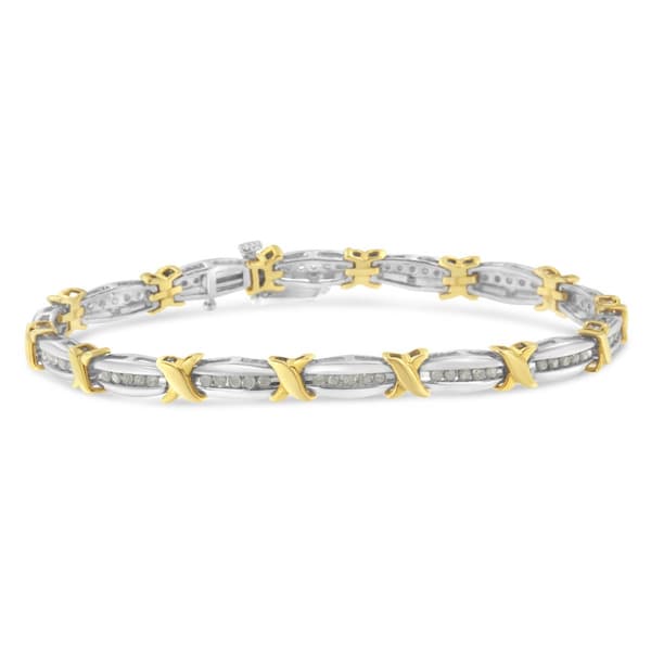 Diamond Classics&#40;tm&#41; Sterling Silver X-Link Tennis Bracelet