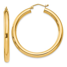 Gold Classics&#40;tm&#41; 14kt. Glossy Gold 40mm Hoop Earrings