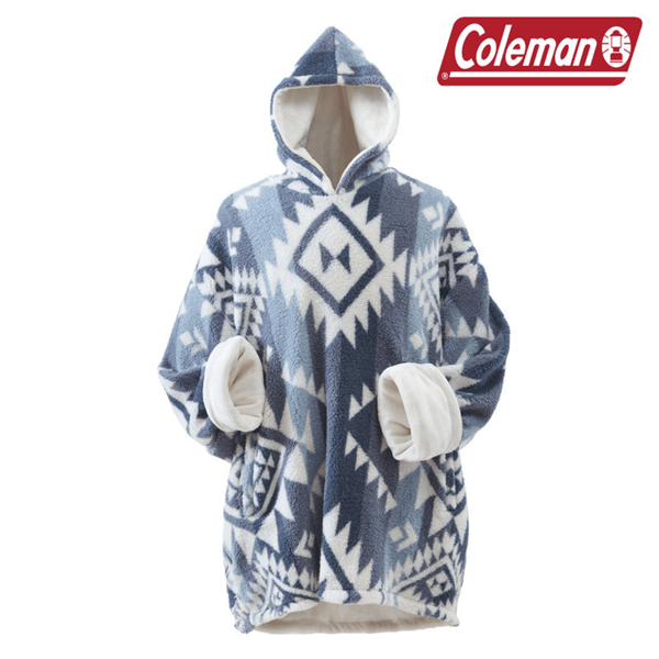 Adult Unisex Coleman® Sherpa Plush Oversized Blue Blanket Hoodie - image 