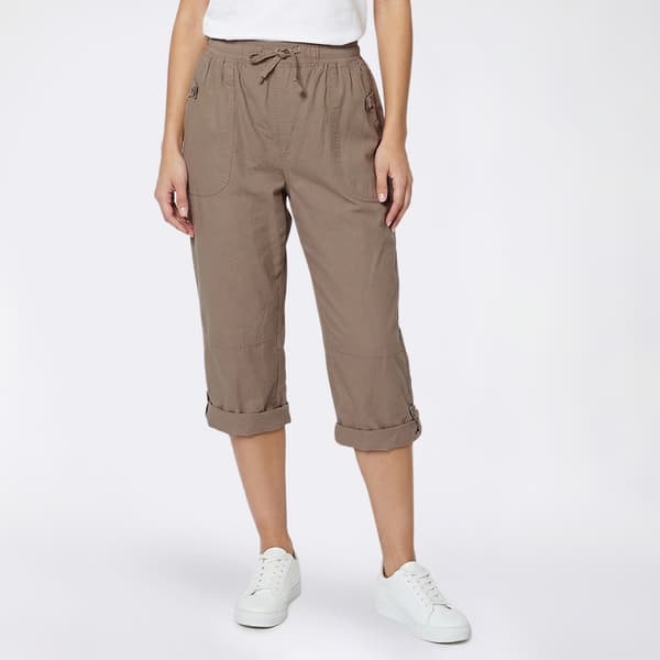 Petite Jordana Rose Rib Drawstring Waist Capris